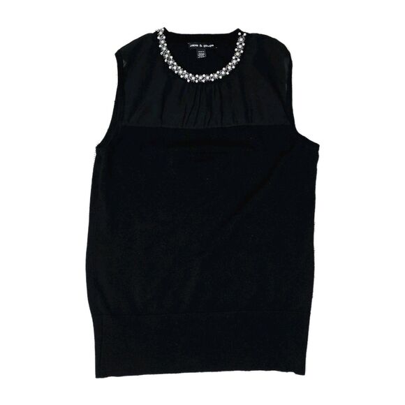 CABLE & GAUGE Beaded Neck Sweater Tank Top SZ. Medium - Picture 1 of 3